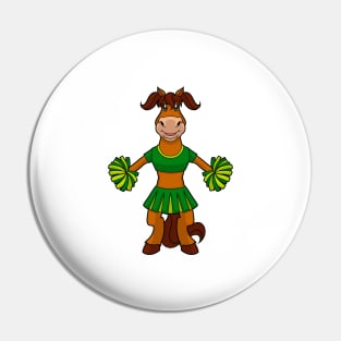 Cartoon Cheerleader Horse Pin