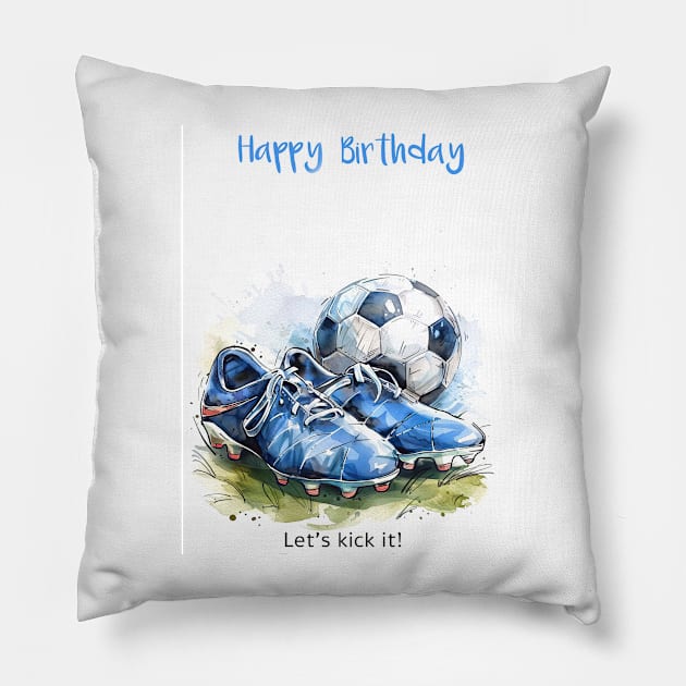 Soccer Birthday Pillow by RosaliArt