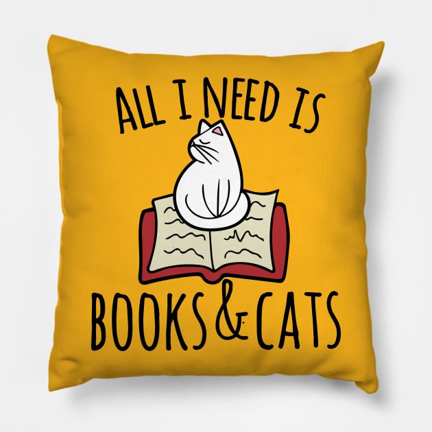 All I need is books and Cats Pillow by bubbsnugg