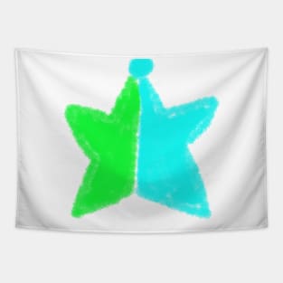 green blue star watercolor design Tapestry