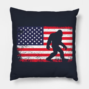 Bigfoot American Flag Pillow