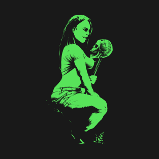 Woman and skull (green version) T-Shirt