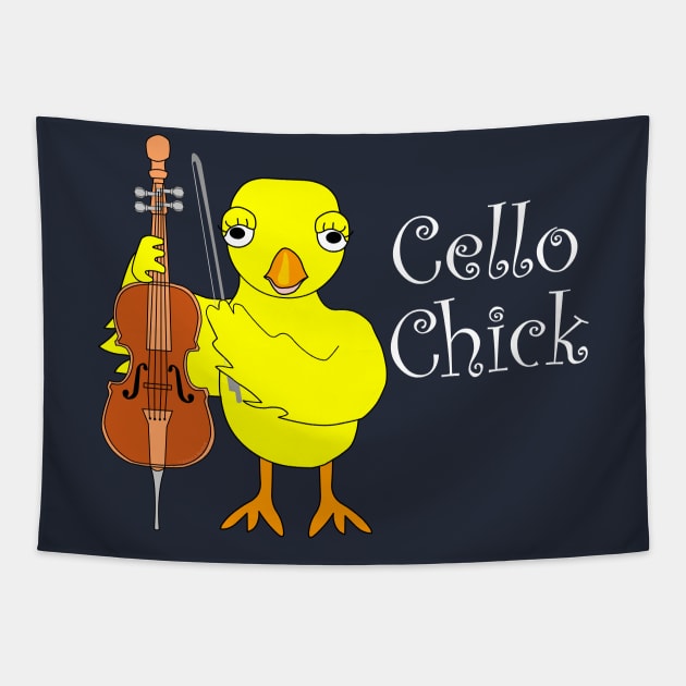 Cello Chick Tapestry by Barthol Graphics