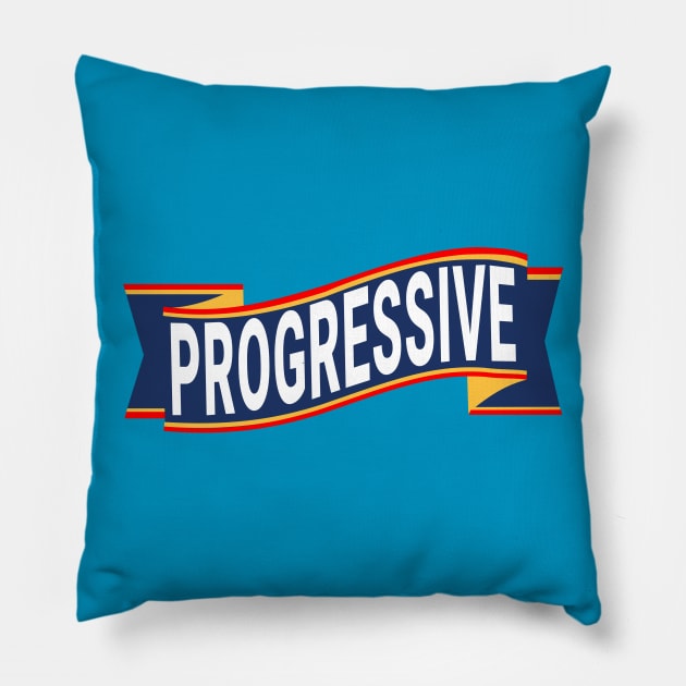 Progressive Liberal Democrat Banner Logo Pillow by MMROB