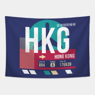 Hong Kong (HKG) Airport Code Baggage Tag Tapestry