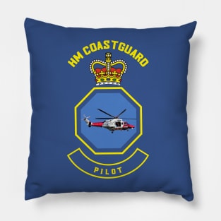 Pilot - HM Coastguard rescue AugustaWestland AW189 helicopter based on coastguard insignia Pillow