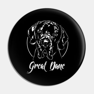 Funny Proud Great Dane dog portrait Pin