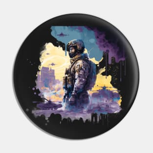 Soldier watercolor print Pin