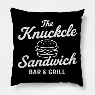 The Knuckle Sandwich Bar & Grill Funny Tough Guy Diner Pillow