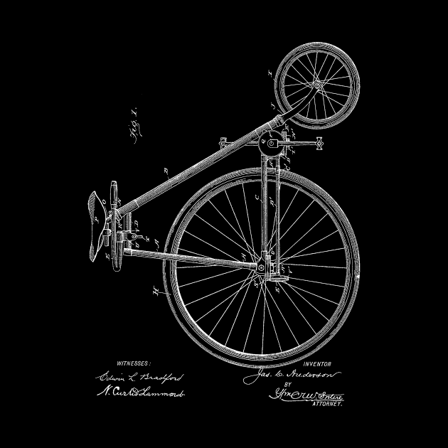 Bicycle Vintage Patent Hand Drawing by TheYoungDesigns