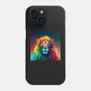 Rainbow Lion Art Phone Case