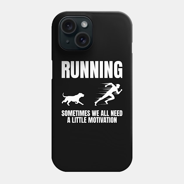 Running Motivation Dog Chase Funny American Pit Bull Terrier Tee Phone Case by Shopinno Shirts