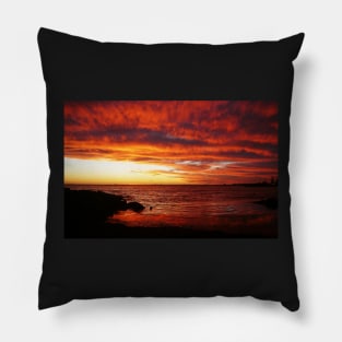 Red Sky at Night, Elwood Beach Pillow