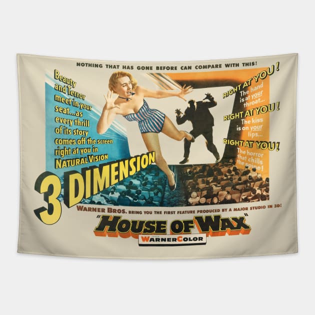 House of Wax Movie Poster Tapestry by MovieFunTime