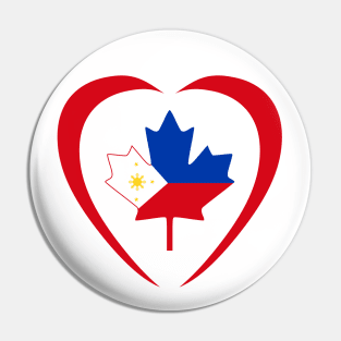 Filipino Canadian Multinational Patriot Flag (Heart) Pin