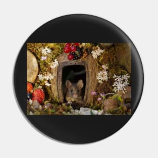 George the mouse in a log pile house Pin