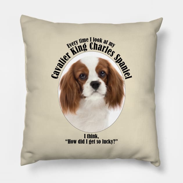 Lucky Spaniel Pillow by You Had Me At Woof