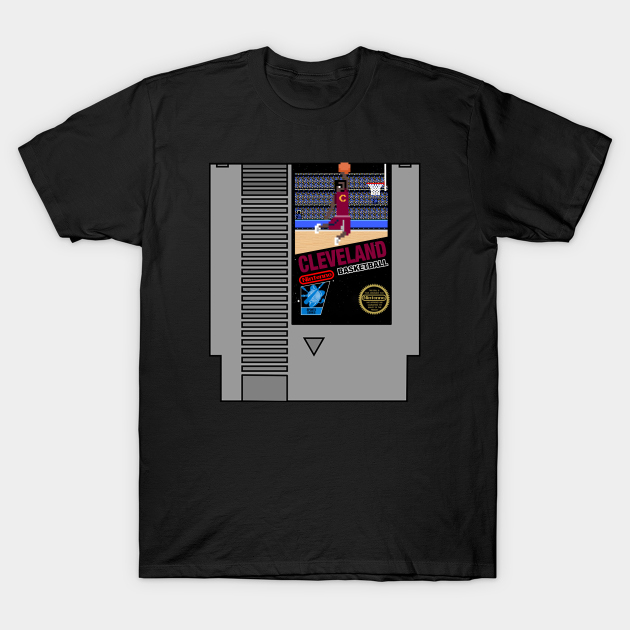 Discover Cleveland Basketball 8 bit pixel art cartridge design - Cleveland Cavs - T-Shirt