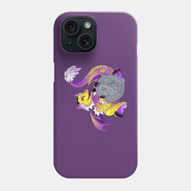 Nonbinary Pride Pocket Dragon Phone Case by TheMightyQ