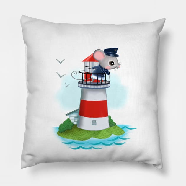 Lighthouse Mouse Pillow by ArtsyDenise