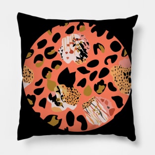 Modern abstract rose and leopard texture Pillow
