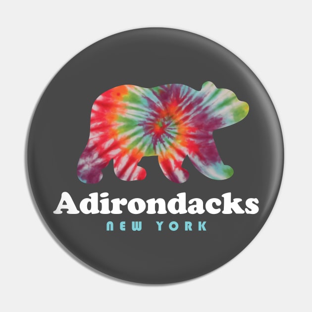 Adirondacks Tie Dye Bear Mountains Upstate Pin by PodDesignShop