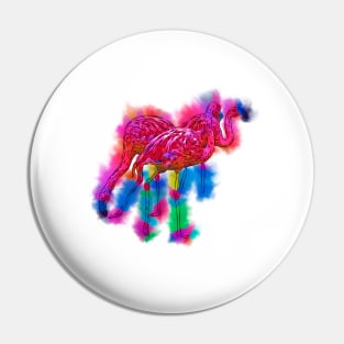 Flamingo Flock In Abstract Pin