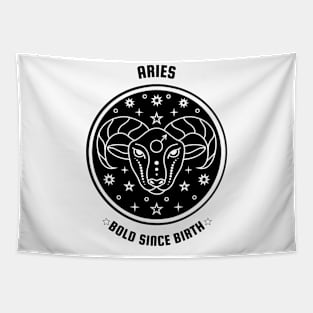 Aries ♈ Bold Since Birth Zodiac Sign Tapestry