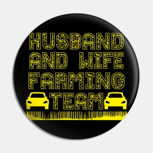 Husband and wife farming team tee design birthday gift graphic Pin