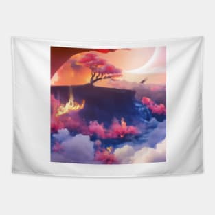 Sakura Dreams: A Fantasy Sky Journey Tapestry