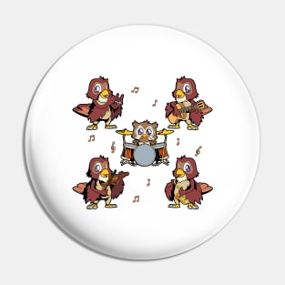 Cartoon Owl Big Band Pin