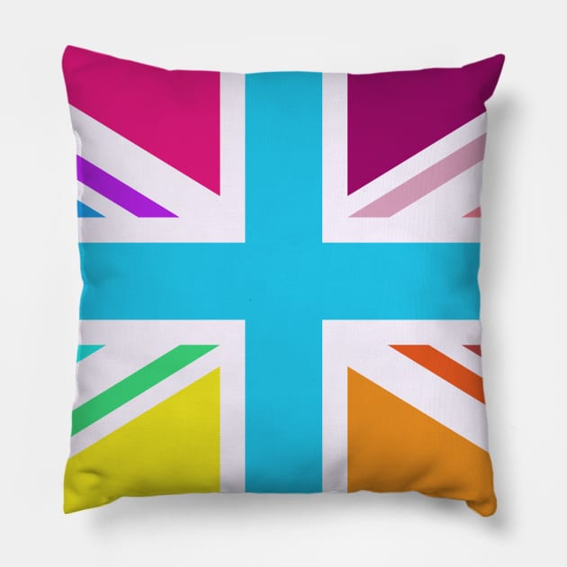 Multicolored Union Jack/flag (II) Pillow by NataliePaskell