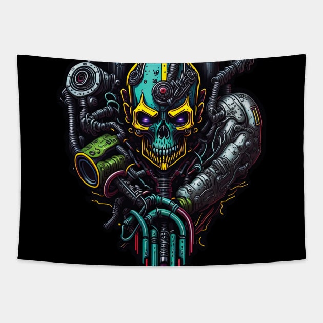 Cyborg Hearts Tapestry by Houerd