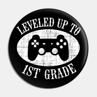 Leveled Up To 1st Grade Gamer Back To School First Day Boys Pin