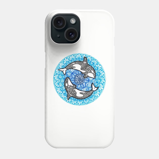 Mandala Killer Whale Phone Case by TheHermitCrab