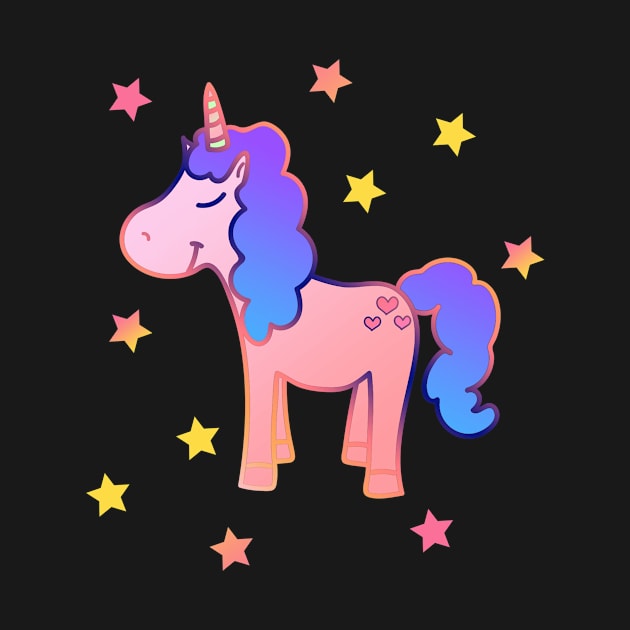 Kawaii Cute Unicorn Stars by MOP tees