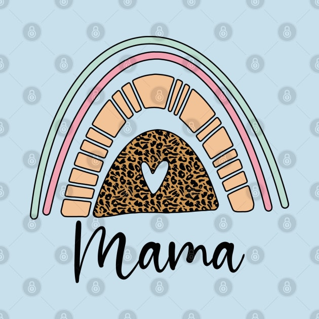 Mama rainbow shirt, mama rainbow tshirt women's mothers day shirt, leopard rainbow mama shirt blessed mama shirt mom life, retro mama shirt by Modern Art