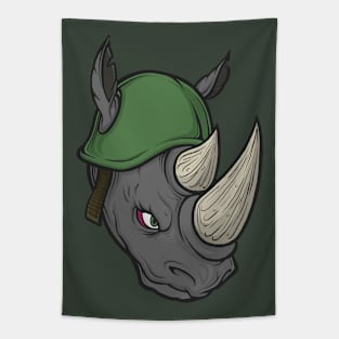 Rhino Warrior Tapestry