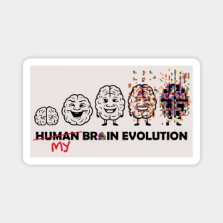 human brain evolution brainrot meme Magnet