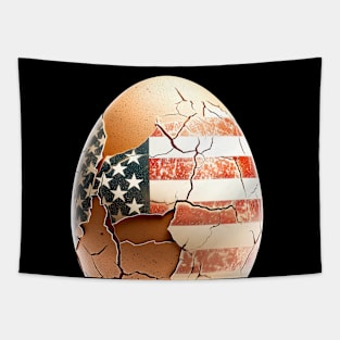 America: Divided We Fall on a Dark Background Tapestry