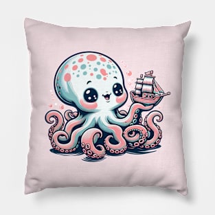 Li'l Legends™: Kraken Plays with a Toy Boat Pillow