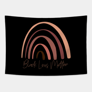 Black Lives Matter Black brown skin tones rainbow Tapestry