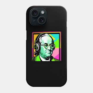 Benjamin Franklin Neon Colors Music Genius Art Phone Case