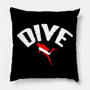 Funny Scuba Diving Dive Down Flag Awesome Marine Diver Gifts Pillow