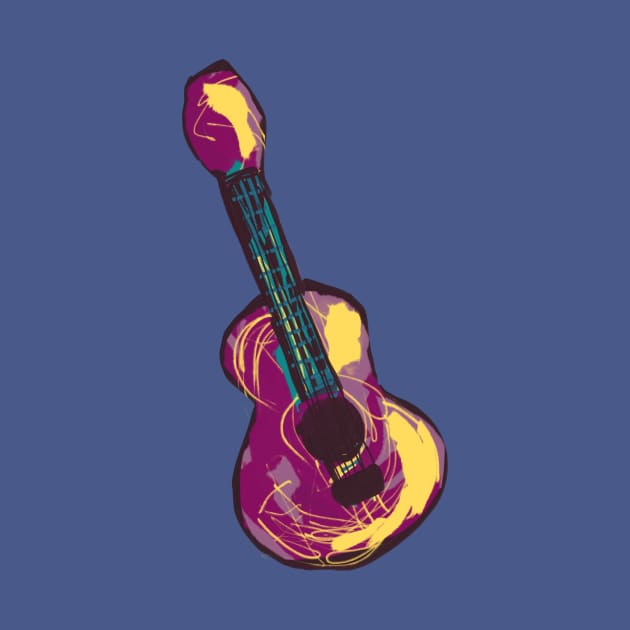 Colorful Acoustic Guitar by Sleepycircle