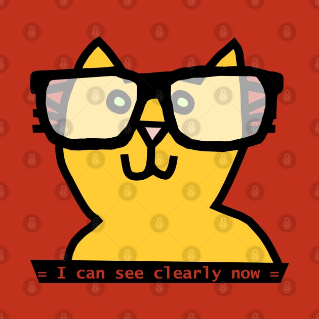 Cat in Glasses can see Clearly Now by ellenhenryart