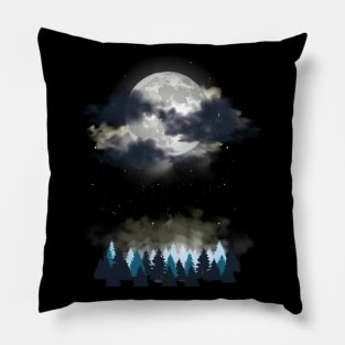 Camping under the moon Pillow