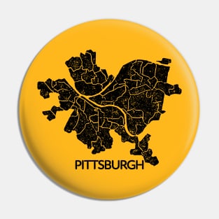 Pittsburgh Neighborhoods Map Simple Distressed Pin