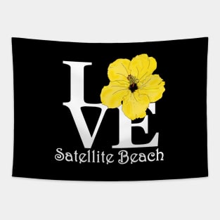 Satellite Beach LOVE Yellow Hibiscus Tapestry