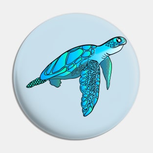 Blue green Sea turtle Pin